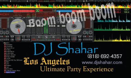 Business Card: Los Angeles DJ Shahar Business Card: Los Angeles DJ Shahar